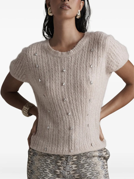  Pho Firenze Embellished Cable-knit Top - Neutrals 
