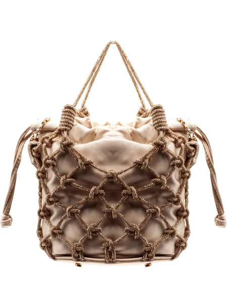  Pho Firenze Woven Mesh Bucket Bag - Neutrals 
