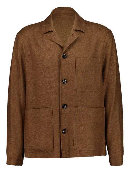  Piacenza Cashmere Button Front Pockets Jacket - Brown 