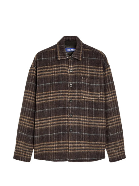  Picante Checked-pattern Chest-pocket Shirt - Brown 