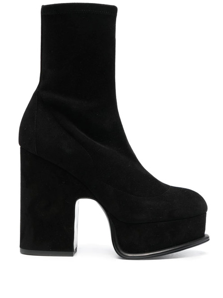  Pierre Hardy Suede Platform Boots - Black 