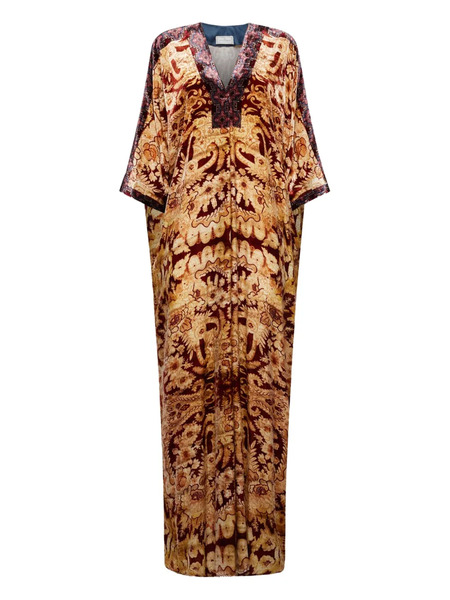  Pierre-louis Mascia Abstract-pattern Maxi Dress - Brown 