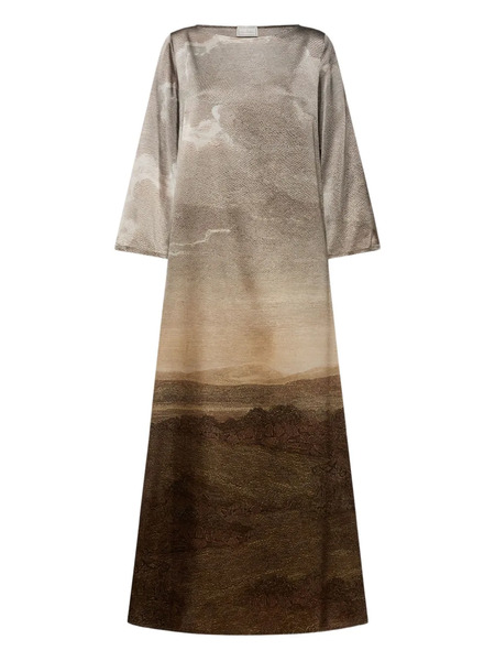  Pierre-louis Mascia Abstract-pattern Maxi Dress - Neutrals 