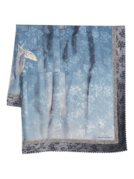  Pierre-louis Mascia Cialda Floral-print Scarf - Blue 