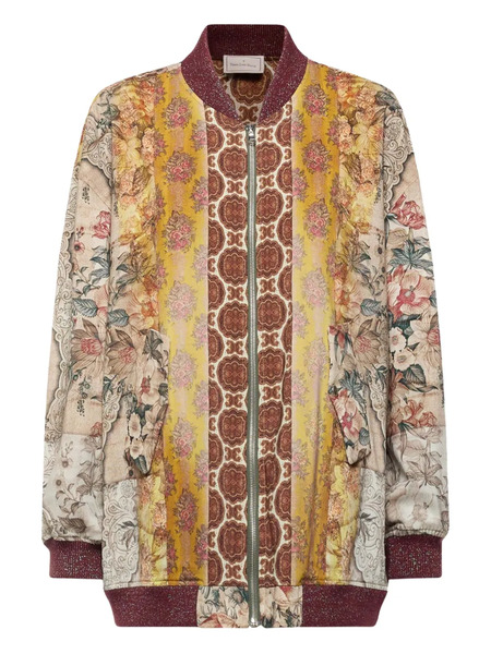  Pierre-louis Mascia Floral-panel Bomber Jacket - Brown 