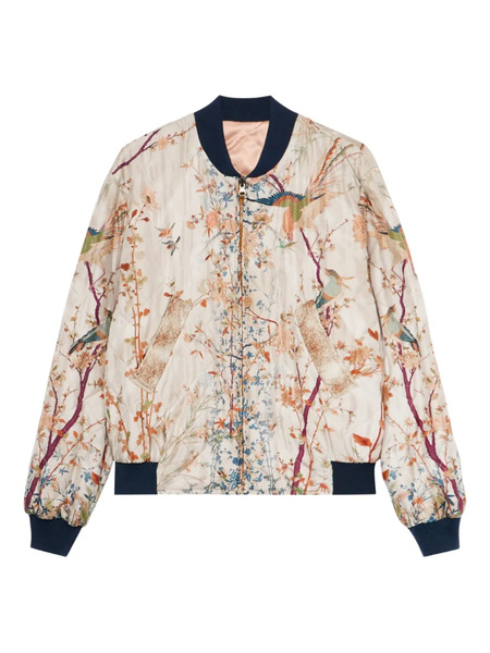  Pierre-louis Mascia Floral-print Bomber Jacket - Neutrals 