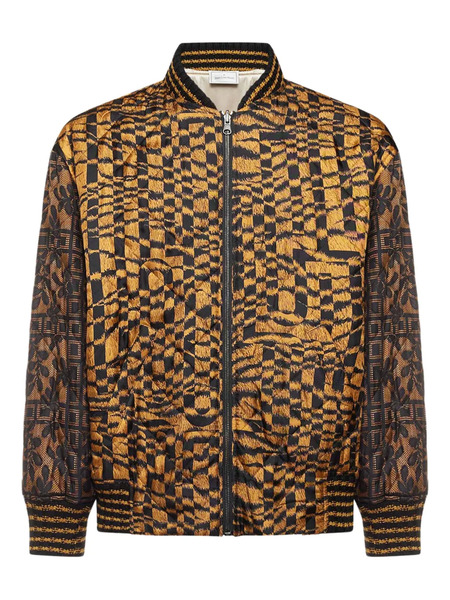  Pierre-louis Mascia Geometric-pattern Bomber Jacket - Brown 