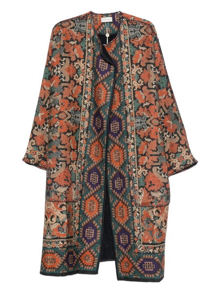  Pierre-louis Mascia Geometric-pattern Coat - Brown 