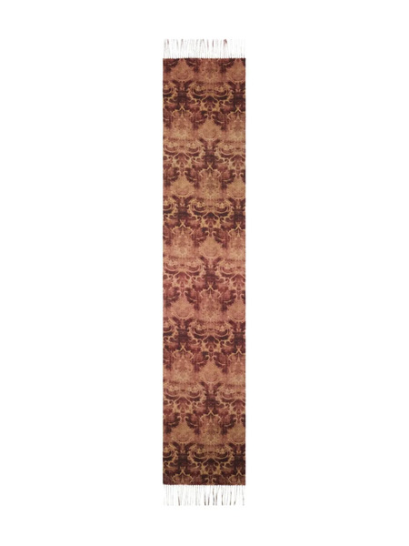  Pierre-louis Mascia Geometric-pattern Fringed Scarf - Brown 