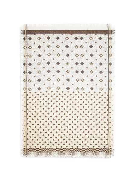  Pierre-louis Mascia Geometric-pattern Fringed Scarf - Neutrals 