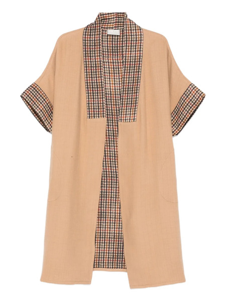 Pierre-louis Mascia Houndstooth-panel Coat - Brown 
