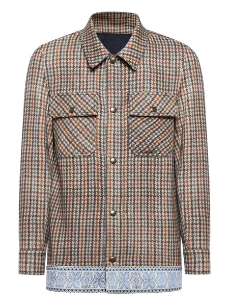  Pierre-louis Mascia Houndstooth-trimmed Jacket - Neutrals 