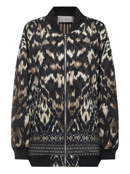  Pierre-louis Mascia Ikat-pattern Bomber Jacket - Black 