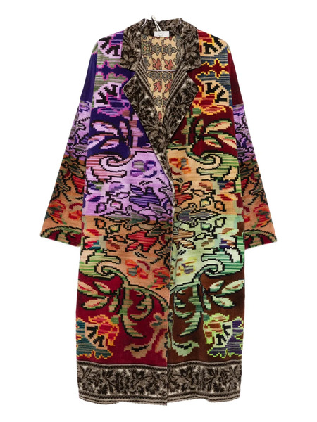  Pierre-louis Mascia Patchwork Floral Coat - Brown 