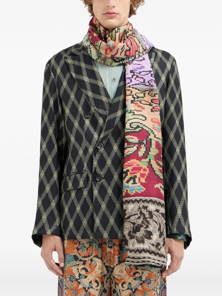  Pierre-louis Mascia Patchwork Floral Scarf - Brown 