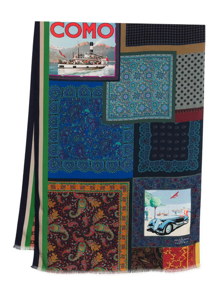  Pierre-louis Mascia Patchwork Paisley Scarf - Brown 