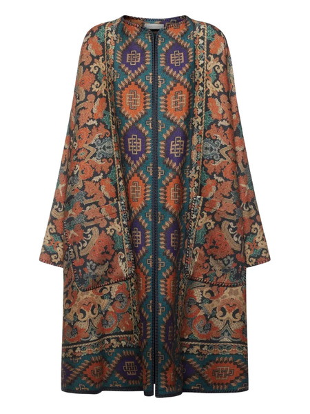  Pierre-louis Mascia Tapestry-pattern Pocket Coat - Brown 