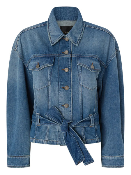  Pinko Belted Denim Jacket - Blue 