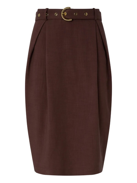  Pinko Belted Skirt - Brown 