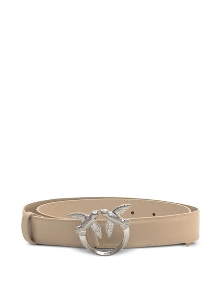  Pinko Bird-buckle Leather Belt - Neutrals 