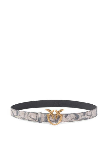  Pinko Bird-buckle Patterned Belt - Grey 