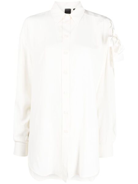  Pinko Bow-detail Pointed-collar Shirt - White 