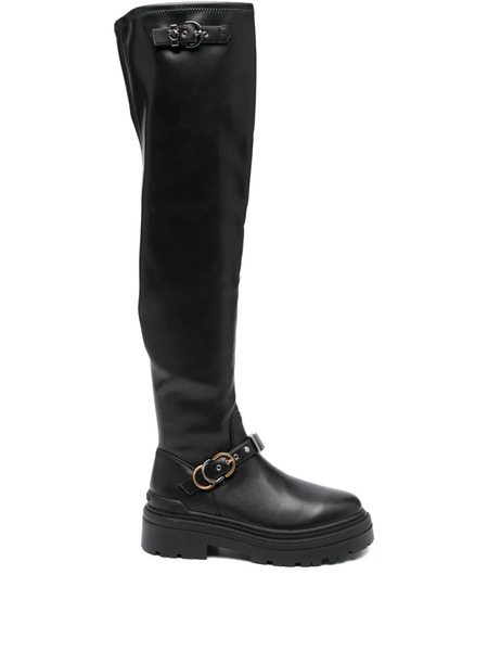 Pinko Buckle-detail Platform Boots - Black 