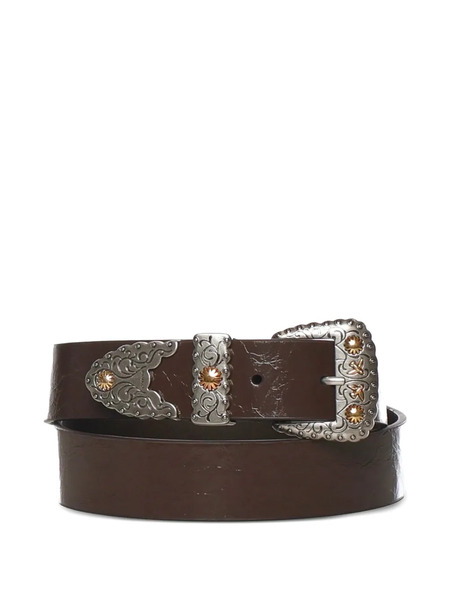  Pinko Buckled Leather Belt - Brown 