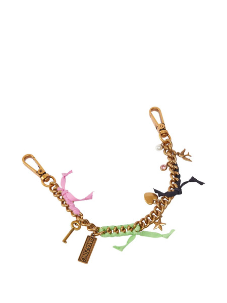  Pinko Chain-link Ribbon Keyring - Gold 