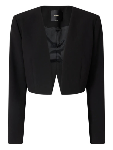  Pinko Cropped V-neck Jacket - Black 