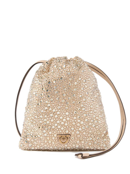  Pinko Crystal-embellished Drawstring Clutch - Neutrals 