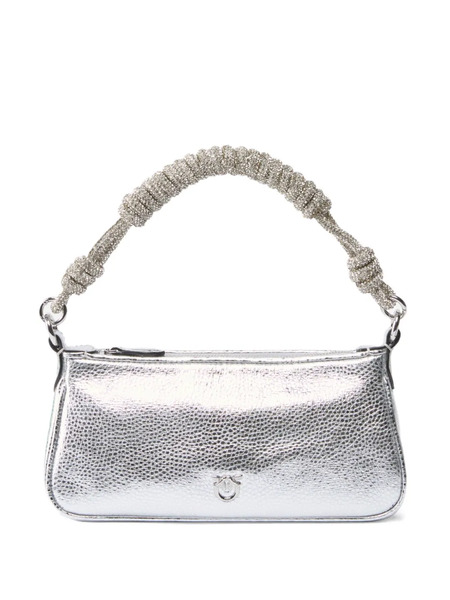  Pinko Crystal-embellished Shoulder Bag - Silver 