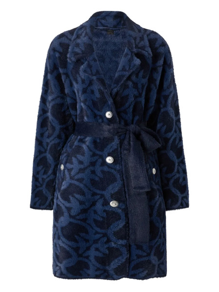  Pinko Double-breasted Belted-fastening Coat - Blue 