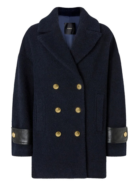  Pinko Double-breasted Embellished-cuff Coat - Blue 
