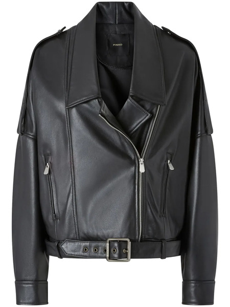  Pinko Drop-shoulder Biker Jacket - Black 