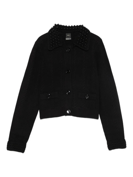  Pinko Embellished-collar Cardigan - Black 