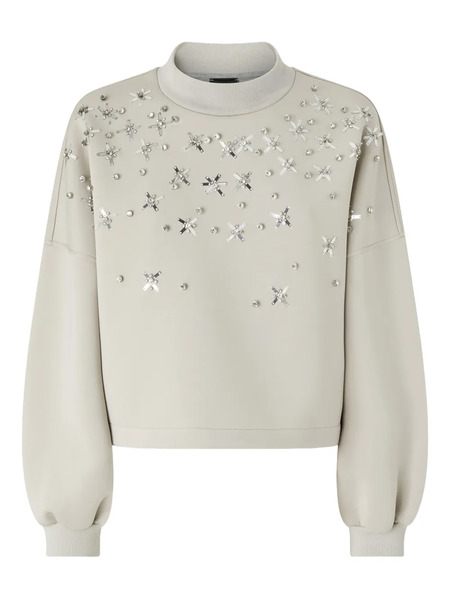  Pinko Embellished Sweatshirt - Neutrals 