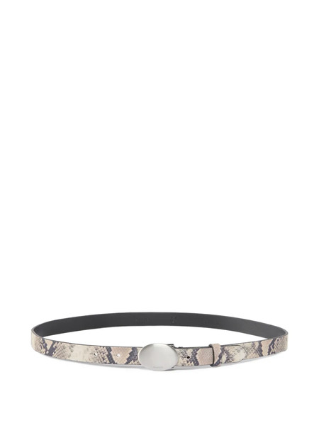  Pinko Embossed-leather Buckle Belt - Grey 