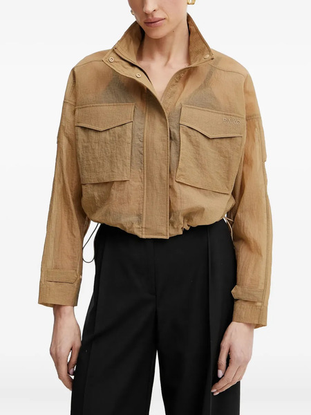  Pinko Flap-pocket Cropped Jacket - Brown 