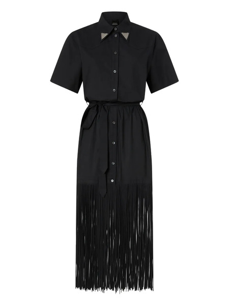 Pinko Fringed Collared Dress - Black 