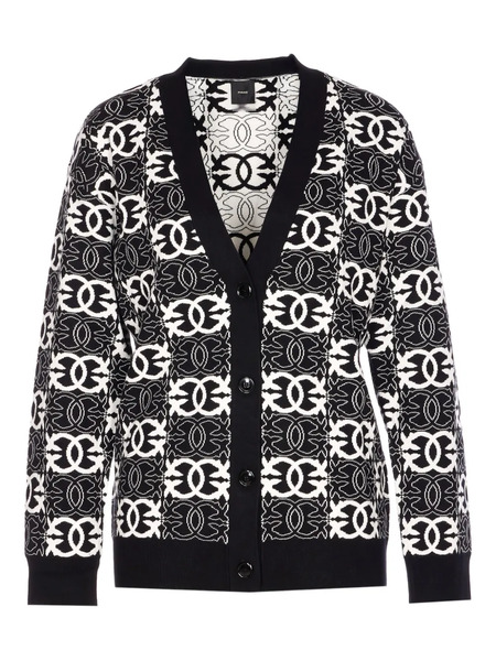  Pinko Geometric-pattern Cardigan - Black 