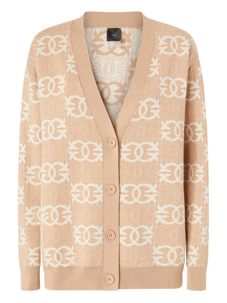  Pinko Geometric-pattern Cardigan - Neutrals 