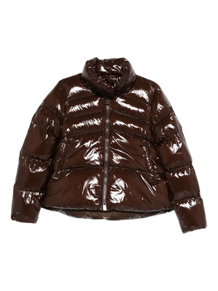  Pinko Glossy-finish Quilted Jacket - Brown 