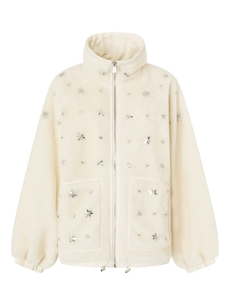  Pinko Graciana Embellished Jacket - White 