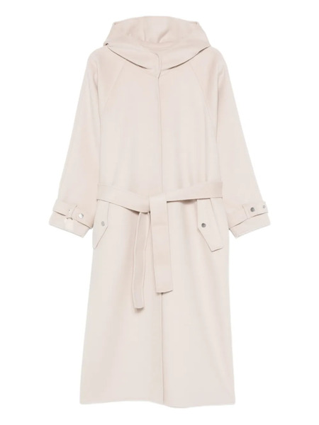  Pinko Hooded Belted Coat - Grey 