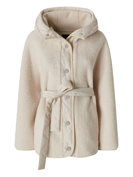  Pinko Hooded Belted Jacket - Neutrals 