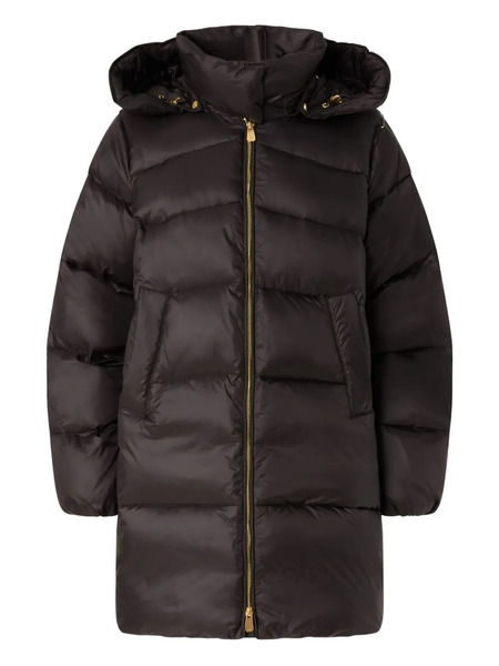  Pinko Hooded Puffer Coat - Brown 