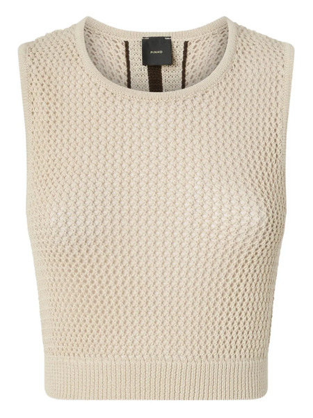  Pinko Knitted Sleeveless Top - Neutrals 