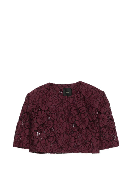  Pinko Lace-detail Cropped Jacket - Red 