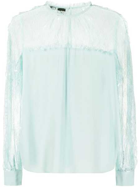  Pinko Lace-panel Blouse - Green 